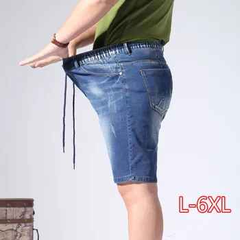 

New Men Short Jeans Denim Plus Size 6XL 7XL 8XL 9XL Men's Casual Denim Shorts Elastic Big Size 42 44 46 48 50 52