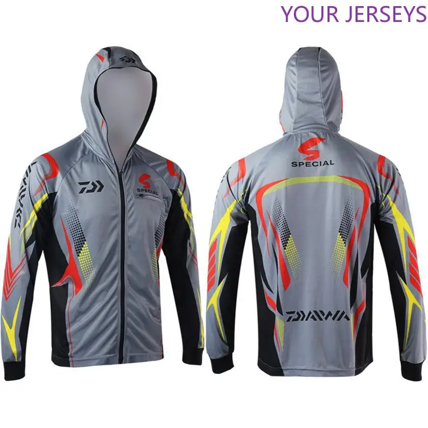 

2020 New Fishing Clothing Gray Breathable Sunscreen Shirt Men Quick Drying Upf 50+ Long Sleeve Hooded Sport Fishing Shirts