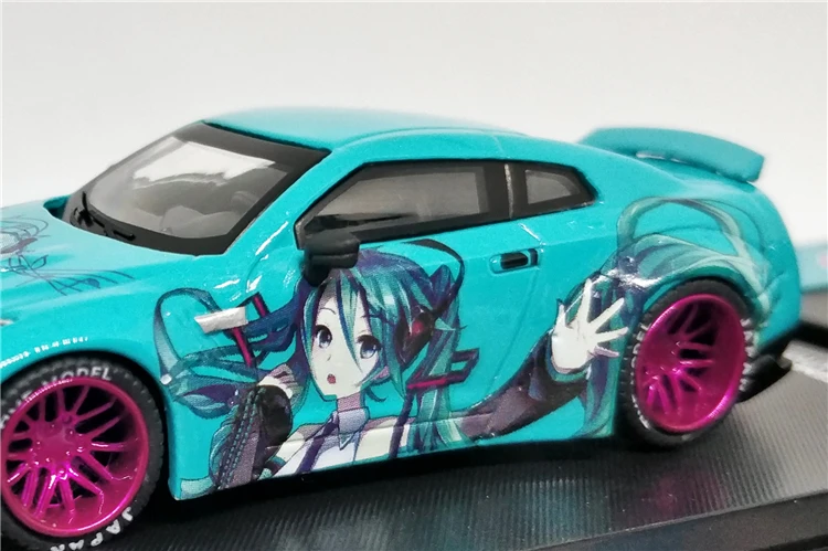 1: 64 модель Nissan GTR R35 Хацунэ Мику краска автомобиля Itasya литая под давлением модель автомобиля