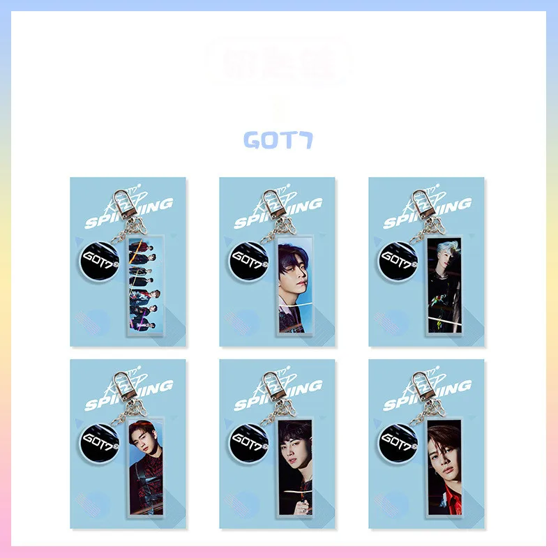 Kpop Mark Jackson YoungJae BamBam YuGyeom JinYoung JB Acrylic PVC Rectangular Keychain Star Same Paragraph Surrounding | Дом и сад
