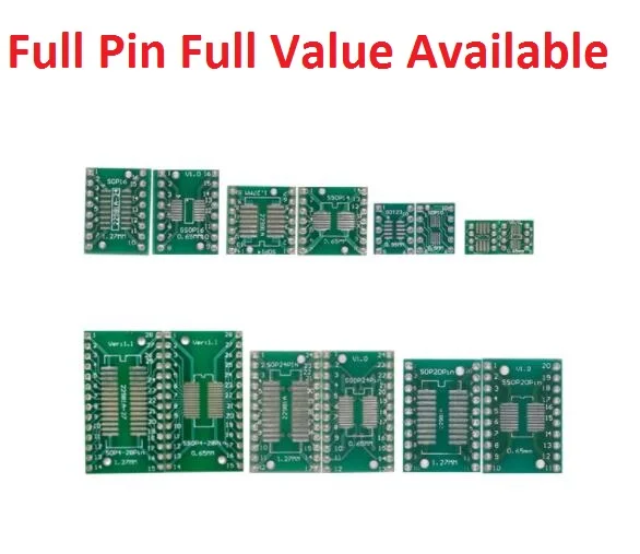 5PCS adapter PCB Circuit Board Kit SMD QFP LQFP QFN FQFP Turn To DIP SOP MSOP SSOP TSSOP SOT23 8 10 14 16 20 24 28 SMT To DIP afbeelding