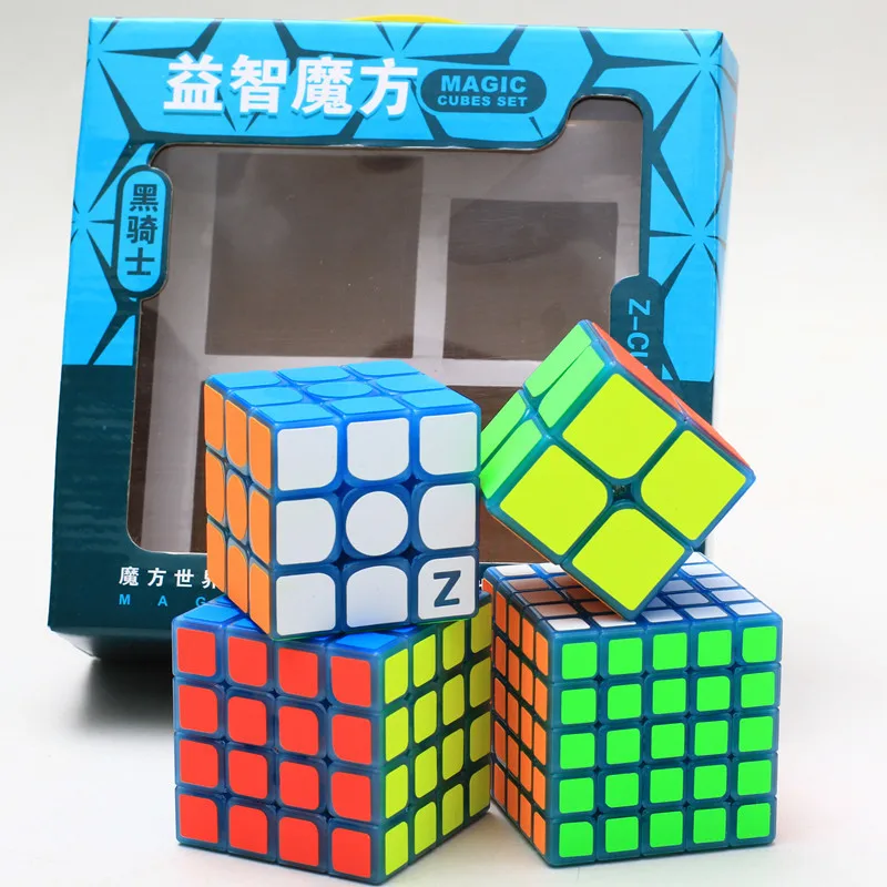 Zcube светящийся тканевый узор наклейка волшебный куб скоростной куб набор из 4 предметов 2x2 3x3 4x4 5x5 волшебный кубик Коллекция набор головоломка игрушка подарок