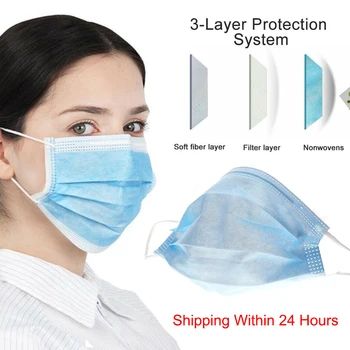 

Hot Sale 3-Ply Filtering Face Masks Facial Mouth Mask Disposable Elastic Earloop Cover Dust Mask Nonwoven Safety Hygiene Mask