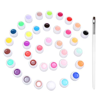 

36 Color Nail Polish Nail Art Pigment Set Nail Art Poly Gel UV Gel Builder Polish Glue Nail DIY Extension Gel With Nail Brush