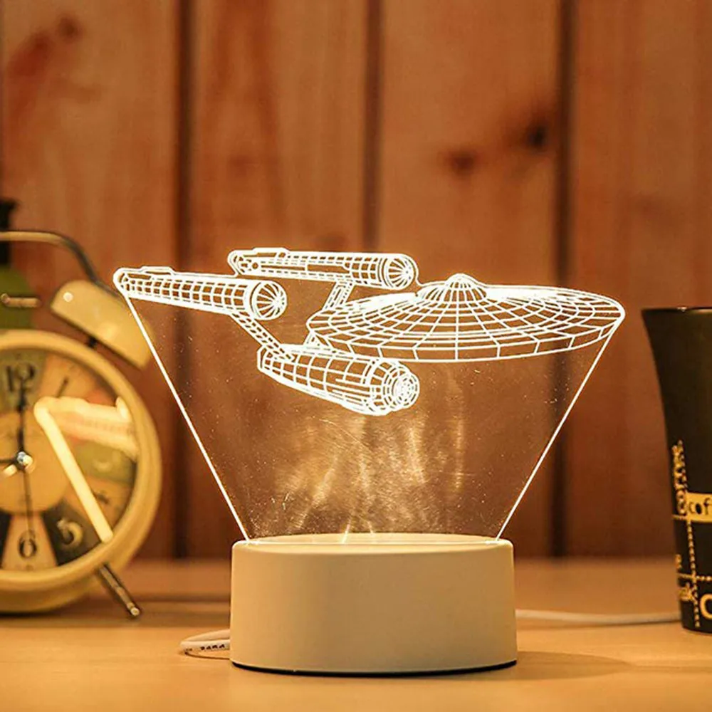 Акриловый светодиодный ночник праздничный 3D светильник с USB настольная лампа для