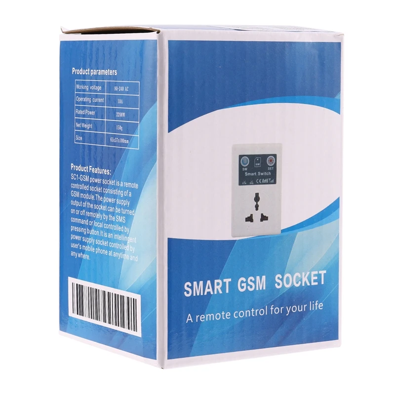 Professional 220V Phone RC Remote Wireless Control Smart Switch GSM Socket Power Plug for Home Household Appliance EU Plug