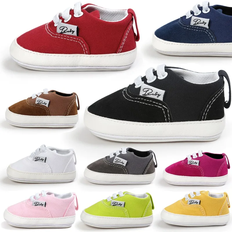 

12 Colors Baby Shoes Boy Girl Solid Sneaker Cotton Soft Anti-Slip Sole Newborn Infant First Walkers Toddler Casual Canvas Shoes