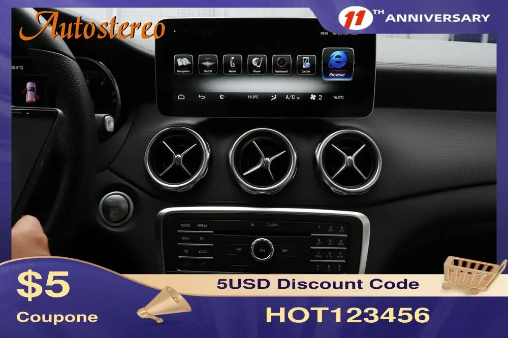 10 25 &quotAndroid 0 Автомобильный GPS навигационный мультимедийный плеер для Mercede Benz CLA GLA A