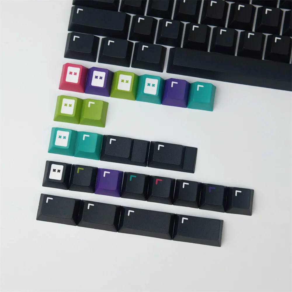 GMK-Black Pixels Keycaps, PBT, DYE-Sublimação, Teclado Mecânico,