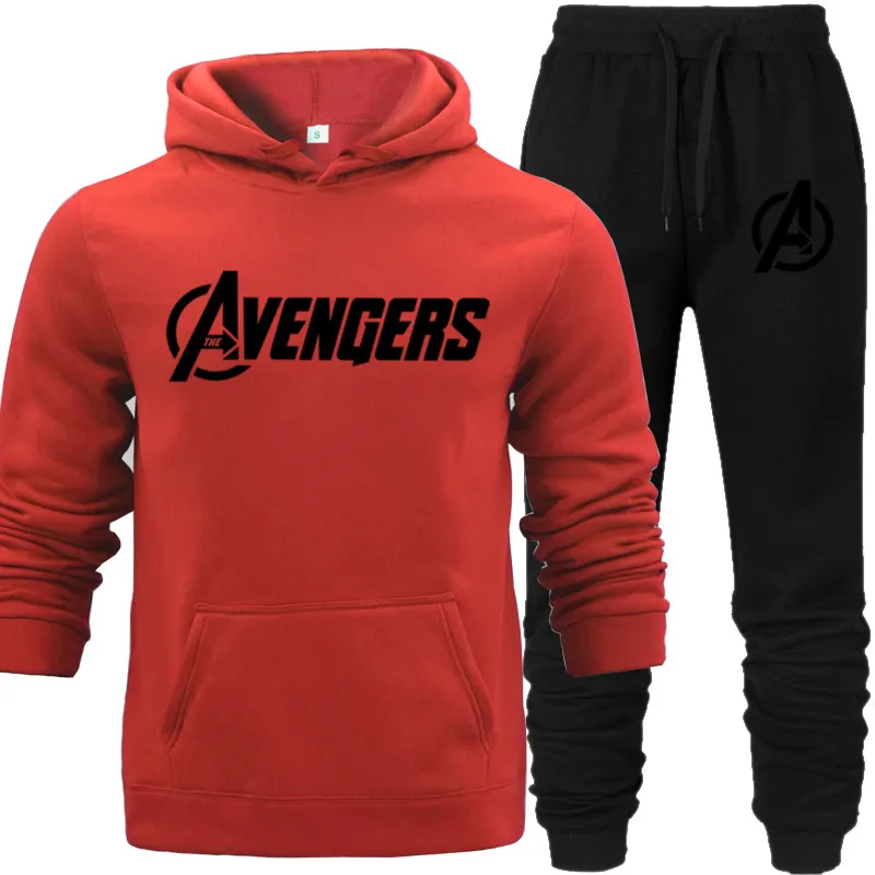 

Spring Men's Hooded Hoodies Suit Sportswear Pullover Hoodies Sweatshirts and Pants Set Autumn Fashion Patchwork Tracksuit Men