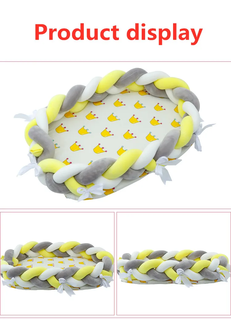 Портативная спальная кровать для новорожденных, съемная хлопковая Защитная Подушка-гнездо, Детская матка, бионическая кроватка, детская кроватка для путешествий