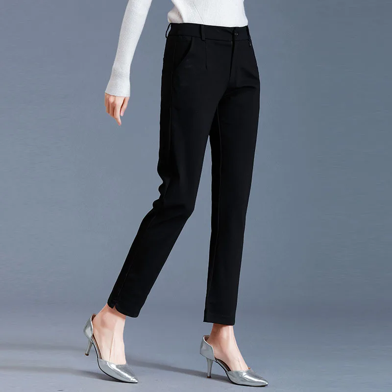 

Suit Pants Women's 2020 Spring Clothing New Style High-waisted Radish Harem Pants Loose And Plus-sized Black Ankle-length Casual