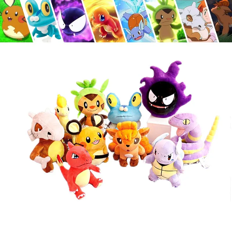

Pokemon Pikachu Eevee plush toys Jigglypuff Charmander Cubone Bulbasaur Animal Plush Stuffed Toys For children