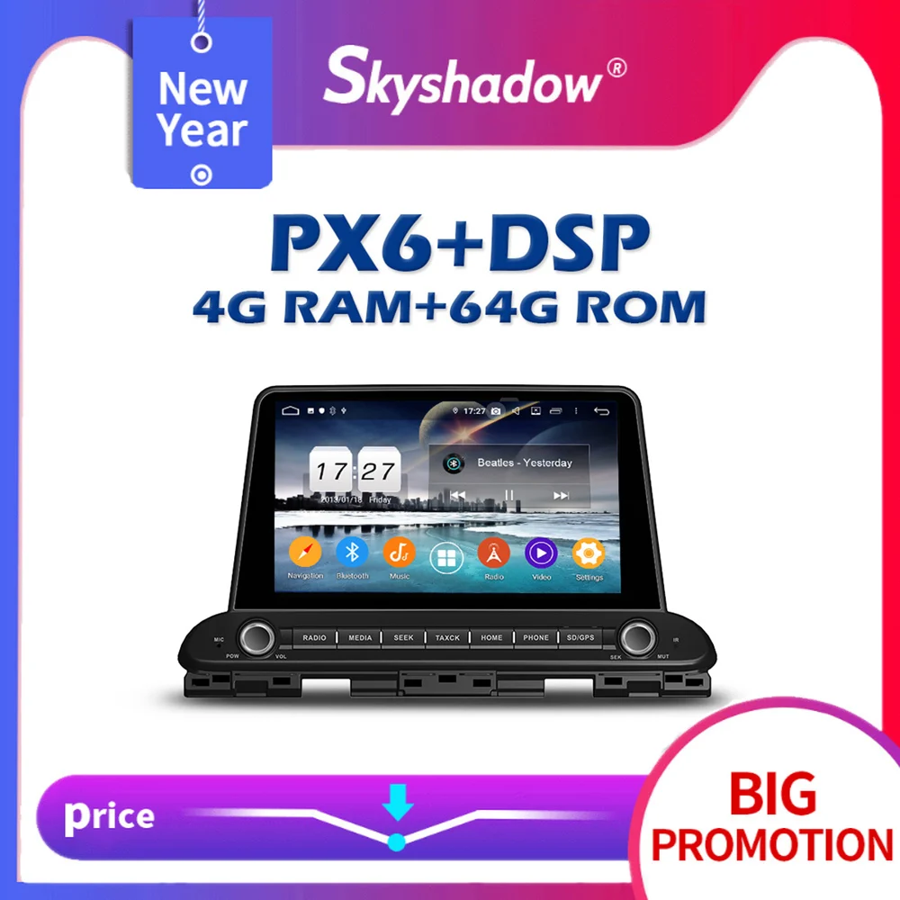 Новинка PX6 DSP IPS Android 10 0 4 Гб + 64 ГБ Автомобильный DVD мультимедийный плеер Bluetooth 5 Wifi GPS