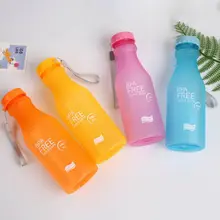 500 мл крутая анти-осенняя карамельного цвета Осенняя защитная пластиковая бутылка для газировки матовая герметичная креативная летняя портативная чашка для воды посуда для напитков