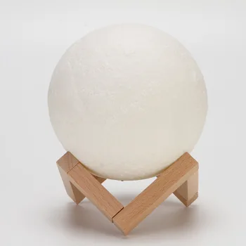 

Creative 3D Print Moon Night Light Touch Moon Lamp USB Recharge Touch Pat Control Colorful Light Bedroom Bookcase Lamp For Kids