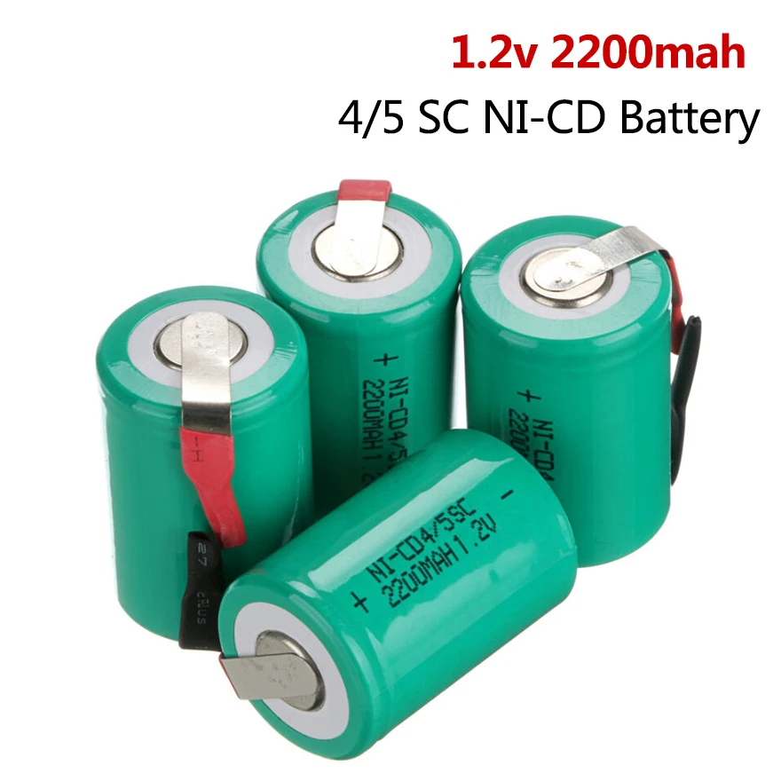 8 Pcs 4/5SC Sub C 1.2V 1200mAh Ni-CD Rechargeable Battery Flat Top Count 