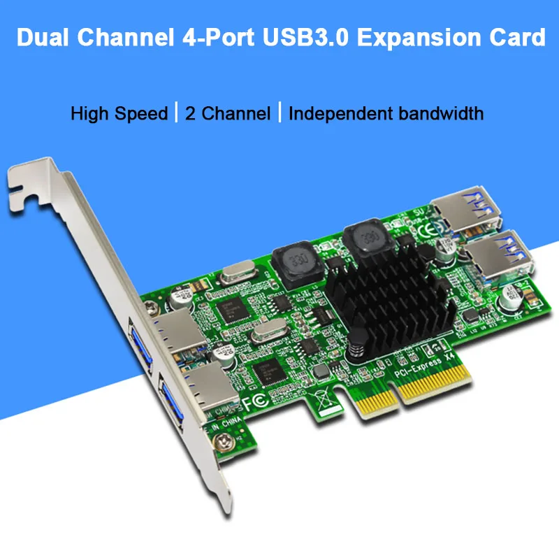 USB 3,0 PCI-E карта 4 порта USB3.0 5 Гбит/с двухканальный PCI-E к USB 3,0 карта расширения адаптер для настольного компьютера Compontens