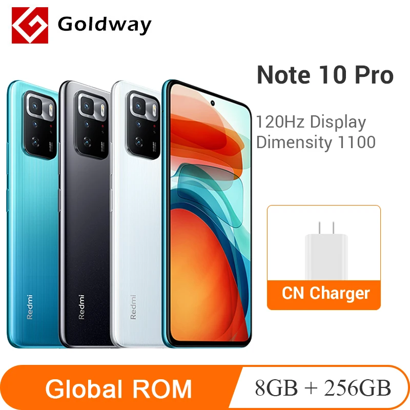 Сотовый телефон Xiaomi Redmi Note 10 Pro глобальная прошивка 8 ГБ ОЗУ 256 Гб ПЗУ Восьмиядерный