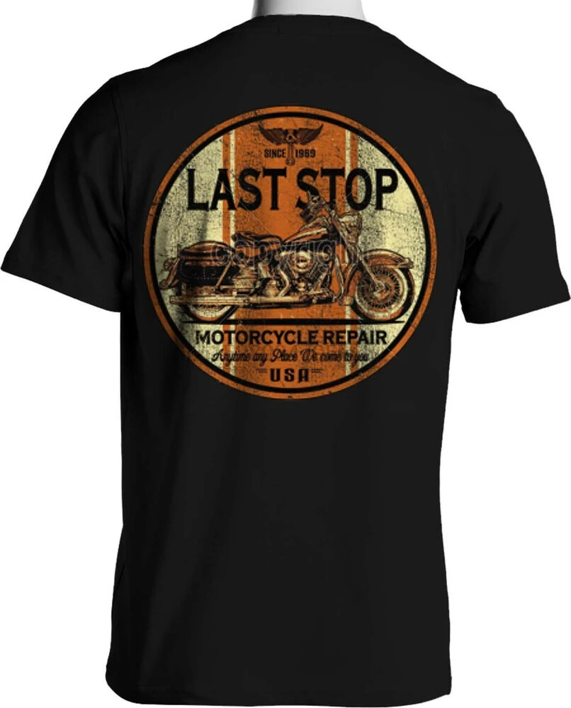 

Route 66 Biker T Shirt Distressed Style Motorcycle Repair Mens S to 6XL and Tall