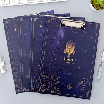 

Creative Dream Starry Sky File Folder Clipboard A4 Writing Board School Supply Random Delivery