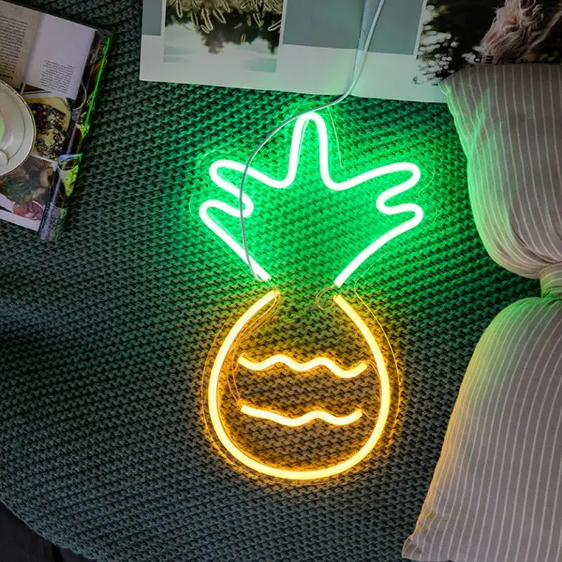 Pineapple Витрина для магазина, ультра яркая подвесная цепь, дверная панель ресторана, визуальный знак, лампа, произведение искусства, декоративный неоновый свет, светодиодный открытый - Мощность в ваттах: Pineapple