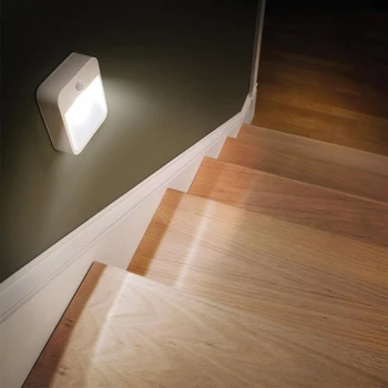 

LED Human Body Induction Closet Cabinet Lamp IP20 Waterproof Foot Light Battery Powered Night Light for Wall Stairs Aisle