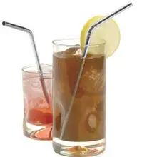 Многоразовые металлические трубочки для питья 4 шт. 304 нержавеющая сталь прочная изогнутая прямая соломинка для напитков подарок