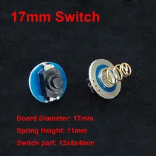 2 шт. 17 мм/22 мм кнопка переключения фонарика задний переключатель обратный клик переключатель, позолоченные пружины 1288B DIY ремонтная горелка переключатель
