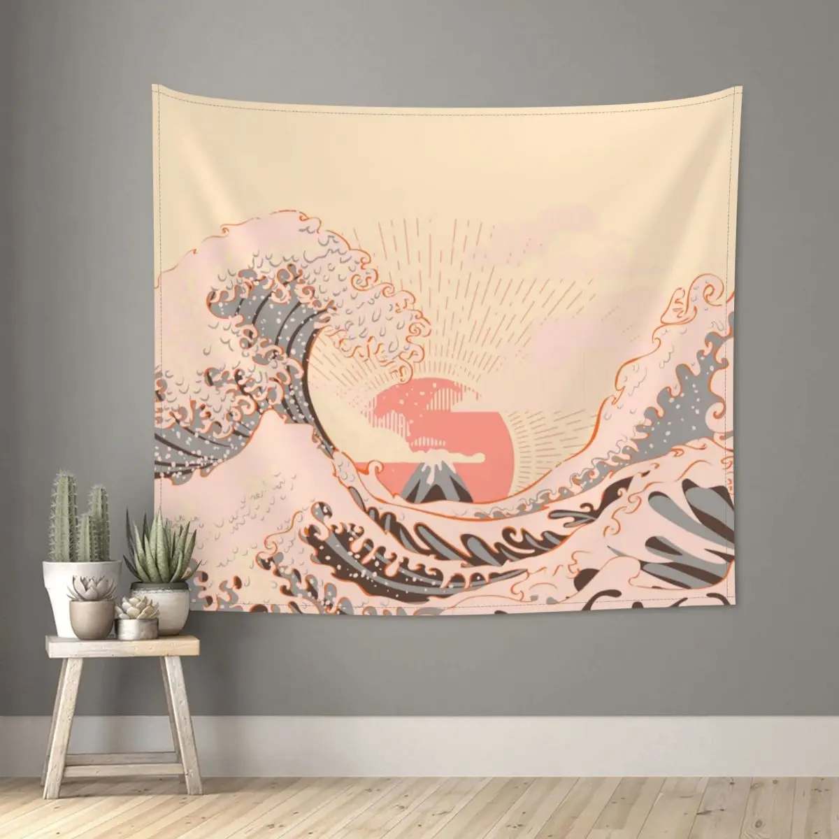 

The Great Wave Off Kanagawa At Sunrise Tapestry Wall Hanging Hippie Tapestries Mount Fuji Bohemian Throw Rug Blanket Wall Decor