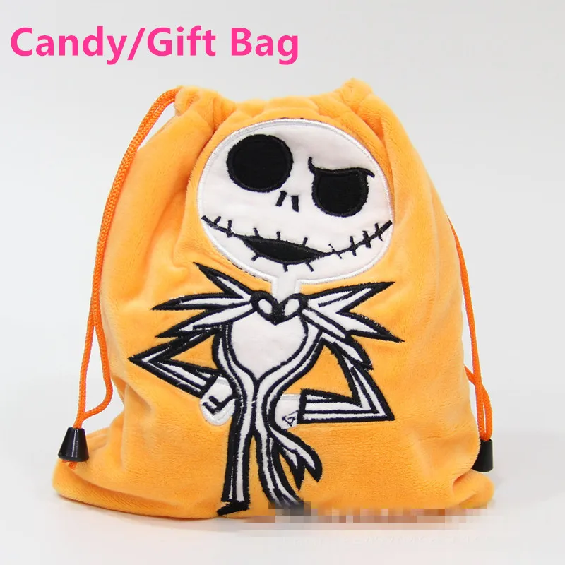

18pcs/lot Night The Nightmare Before Christmas jack cord skull draw string bag drawstring bags for gift candy tote 19*21cm