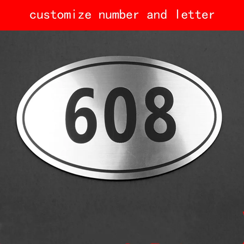 Знак двери Матовый Серебряный номер дома не выцветает Персонализированные цифры буквы двери плиты квартиры отель