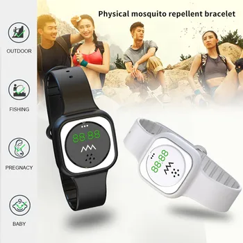 

Smart Electronic Mosquito Repellent Watch Wristband Band Clock Function Insect Bugs Mosquito Insect Bracelet Ultrasound