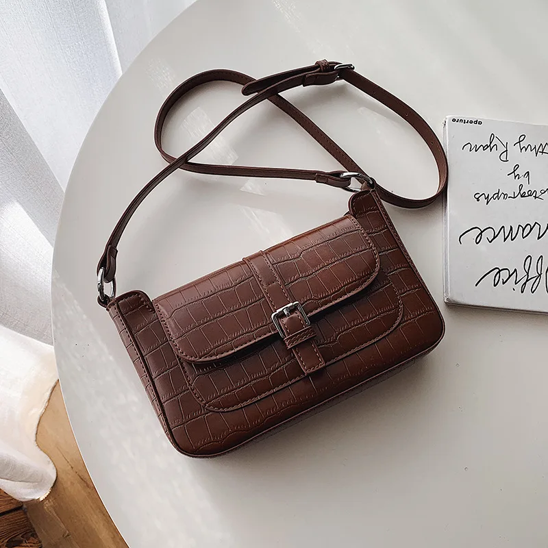 

Online Celebrity Bag Women's 2020 New Style Fashion Fashion Korean-style Stone Pattern Shoulder Bag Textured Versatile Armpit Ba