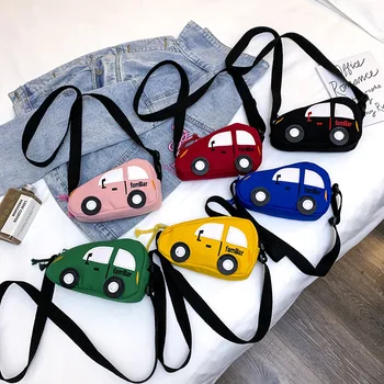 

Mini Bag Eccentric Personality Hong Kong Style Girl's Bag Car Canvas Messenger Bag Children's Bag