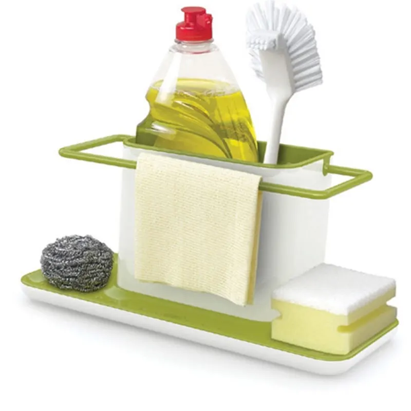 Skup Nowy wygodny samozasysający zlew pomoc organizator szczotka ściereczka do czyszczenia i uchwyt na gąbkę kuchnia przechowywanie spinacze do prania 1PC