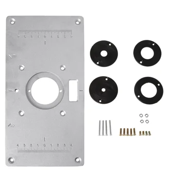 

Aluminum Router Table Insert Plate w/ 4 Rings Screws For Woodworking Benches Drop Ship Support