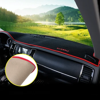 

For Skoda Kodiaq LHD Car Dashboard Avoid Light Pad Instrument Platform Desk Cover Mat Carpets Trim Interior Accessory