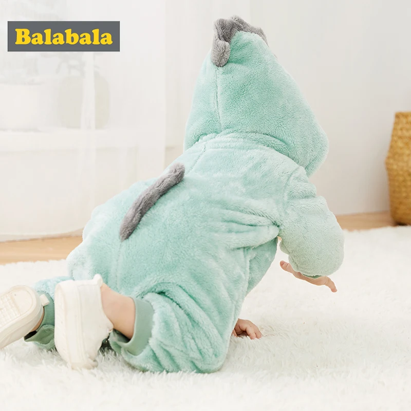 Balabala Baby clothes onesies rompers spring and autumn baby outwear clothes newborn baby romper clothes coral velvet coat