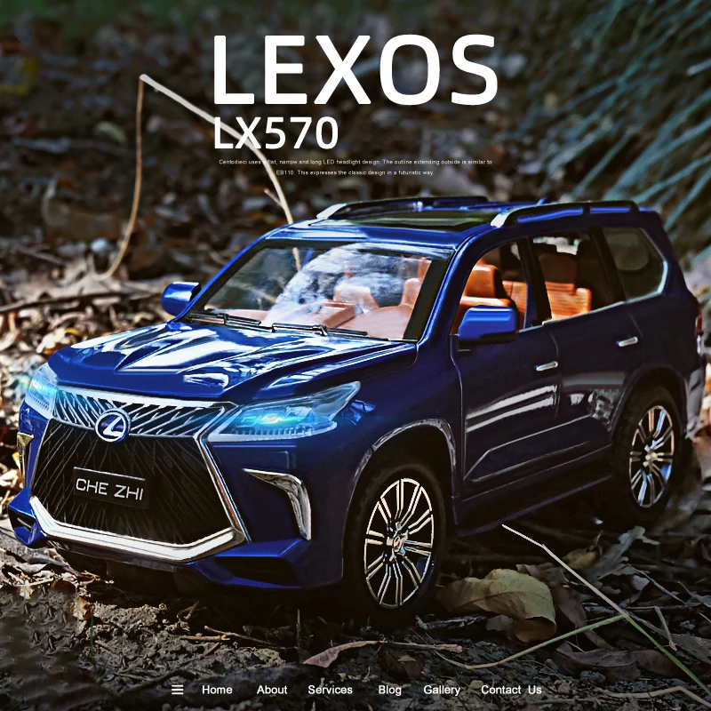 1:24 модель автомобиля Lexus LX570 SUV из сплава со звуком и светом игрушечный автомобиль