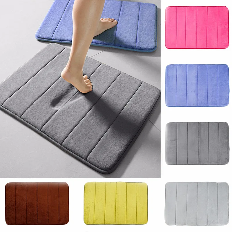 

Bathroom Non-Slip Mat Thick Coral Fleece Memory Foam Memory Absorbent Mat Bedroom Anti-Slip Mat Kitchen Pad Pedal Pad