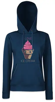 

I Love Ice Cream Women Hoodie Hooded Sweatshirt Pullover Men Women Hoodie Sweatshirt