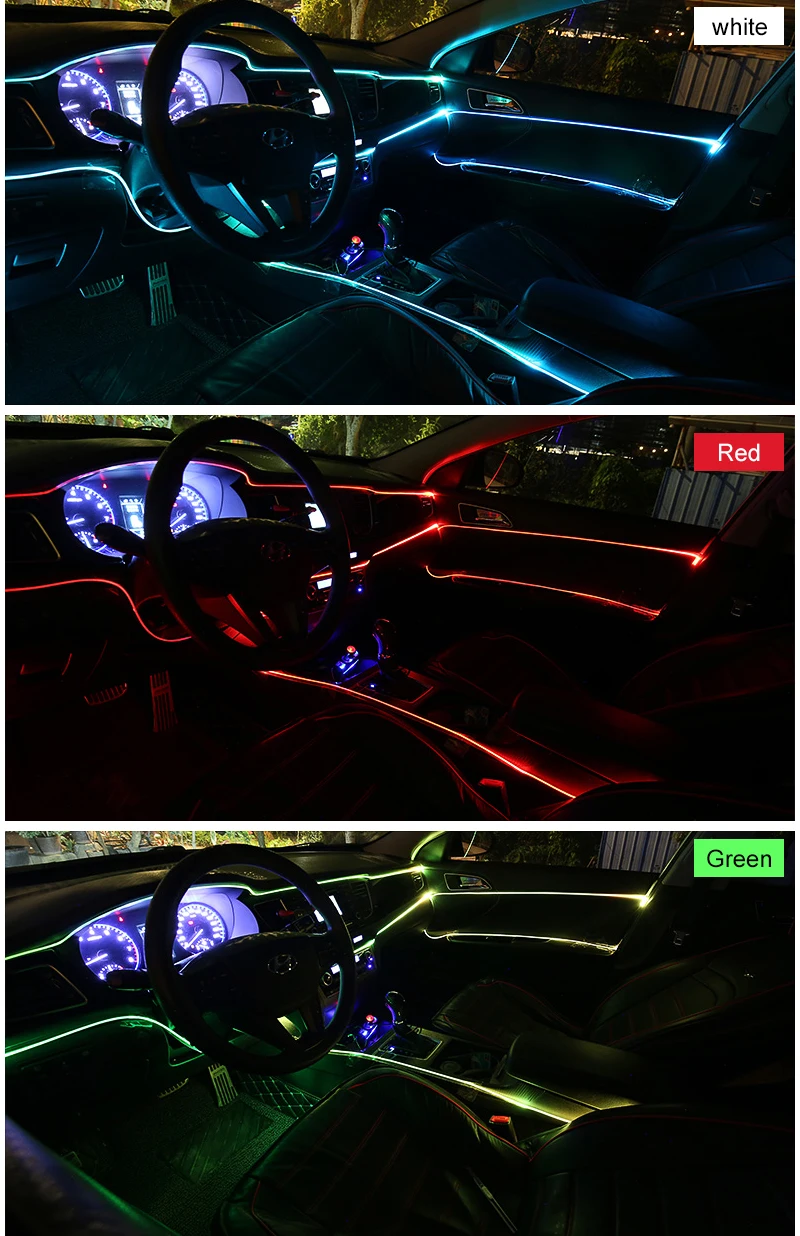 3m EL Cold Line Flexible Car Lights 12V Car LED Neon EL Wire Car Cold Light Strip Interior Decoration Moulding Trim Strips 3m EL Cold Line Flexible Car Lights 12V Car LED Neon EL Wire Car Cold Light Strip Interior Decoration Moulding Trim Strips
