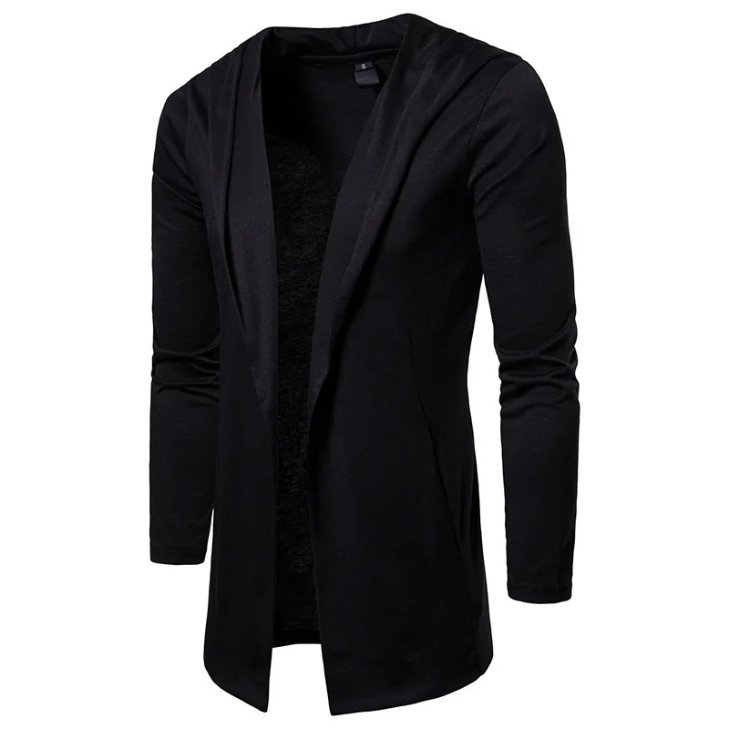 MRMT брендовые Новые мужские куртки, свитер с капюшоном, кардиган, одноцветное пальто для мужчин, трикотажная куртка с капюшоном и длинными рукавами - Цвет: Черный