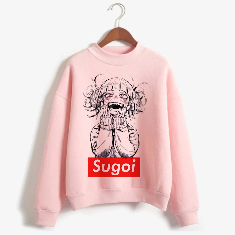Newest My Hero Academia Himiko Toga JK Cosplay Costume Senpai Boku No Hero Academia Pink Hoodies Jacket Costume Tops