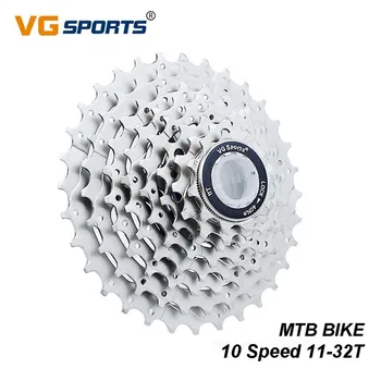 

VG Sports 10 Speed Cassette 11-32T Bicycle Freewheel Steel Silver MTB Mountain Bike Sprocket Bike Parts For Shimano System