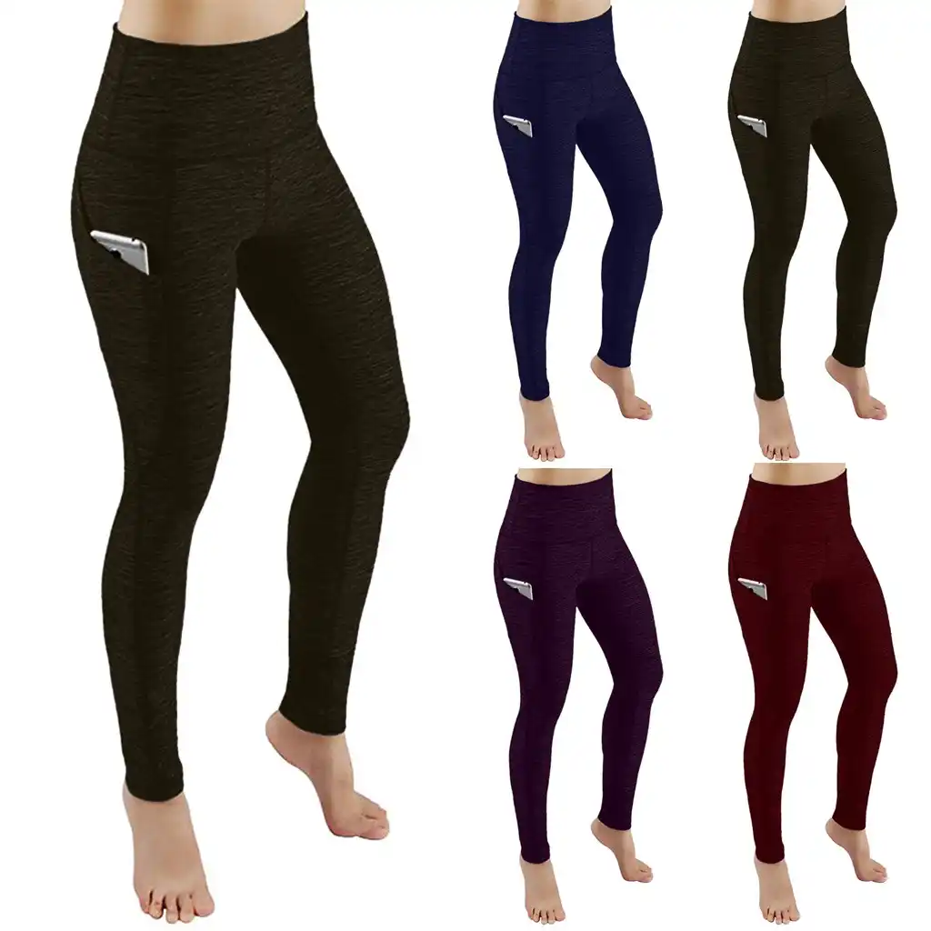 Women Pocket Leggings Fitness Sports Running Yoga Skinny Workout Athletic Pants