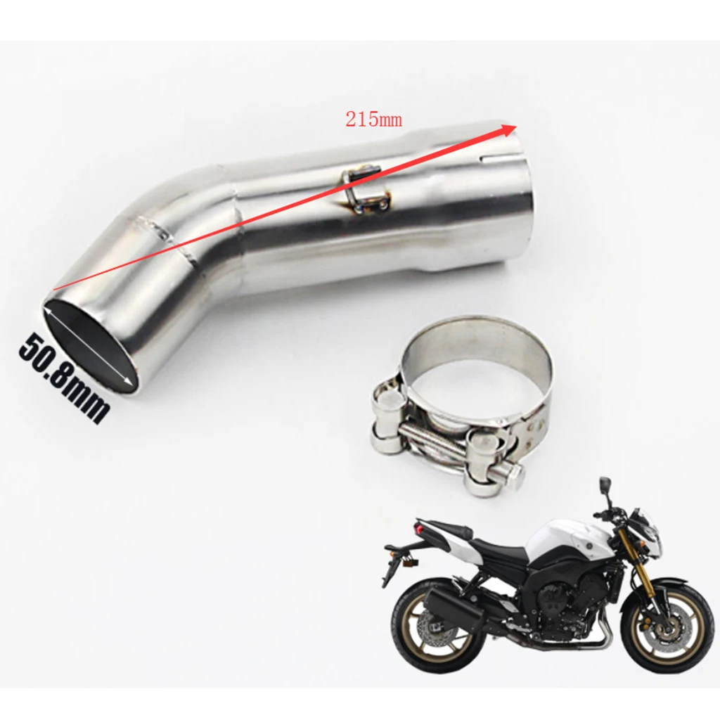 51mm Motorcycle Exhaust Middle Connector Pipe Link Tube For Yamaha FZ8N
