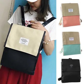 

Preppy Style School Backpack For Teenager Contrast Color Large Capacity Schoolbag Teenager Portable Multi-Function Travel Bolsa
