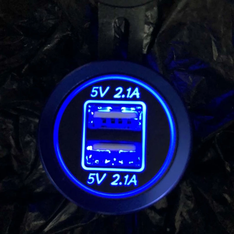Новое 2.1A 12V 24V двойной зарядное устройство usb Закрытая основа для автомобиля грузовика мотоцикла лодки ATV qyh